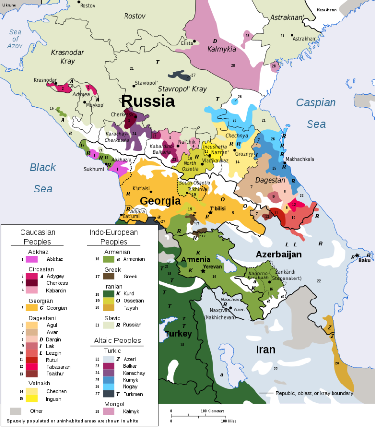 Ethno-linguistic groups in the Caucasus in 2014