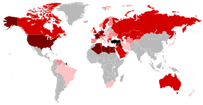 Map of the Turkish Diasporas