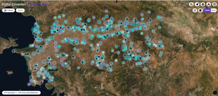 cultural heritage map of aydin city, turkey