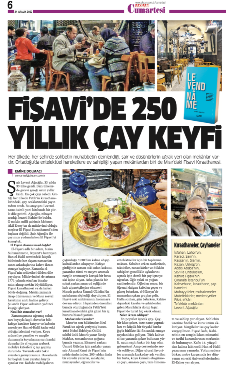 Basında Levend’name Şiirler, Levent Ağaoğlu