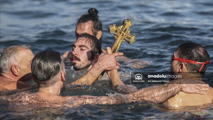 The crucifixion ceremony in Istanbul, Turkey.