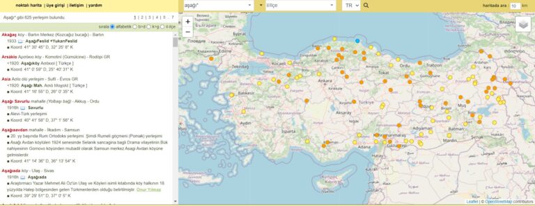 Yer Adları: Aşağı, Yukarı, Oba, Kavak, Kızıl, Kara, Sarı, Köy, Burgaz