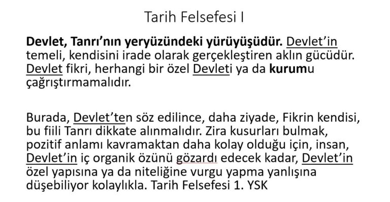 Hegel Metodolojisi ve Türk Devlet Felsefesi