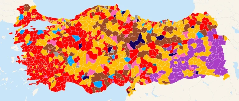 Local election map of Turkey (Counties)